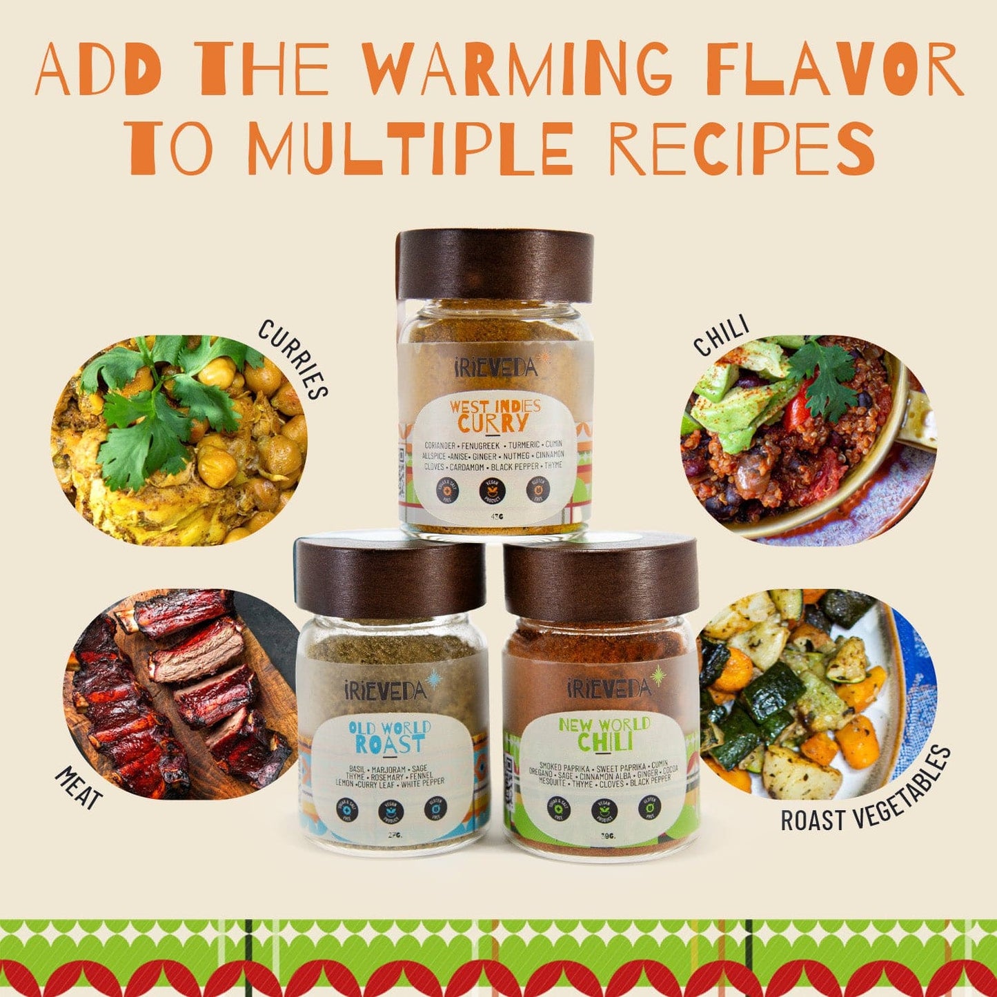 IrieVeda Spice Blends World Trade World Trade Trio fodmap ayurvedic