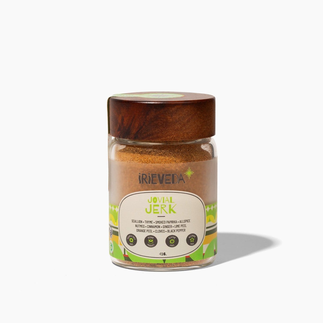 IrieVeda Spice Blends Zesty Blend Jovial Jerk Only (41 g) / Glass Jar (1/2 cup) Jovial Jerk fodmap ayurvedic