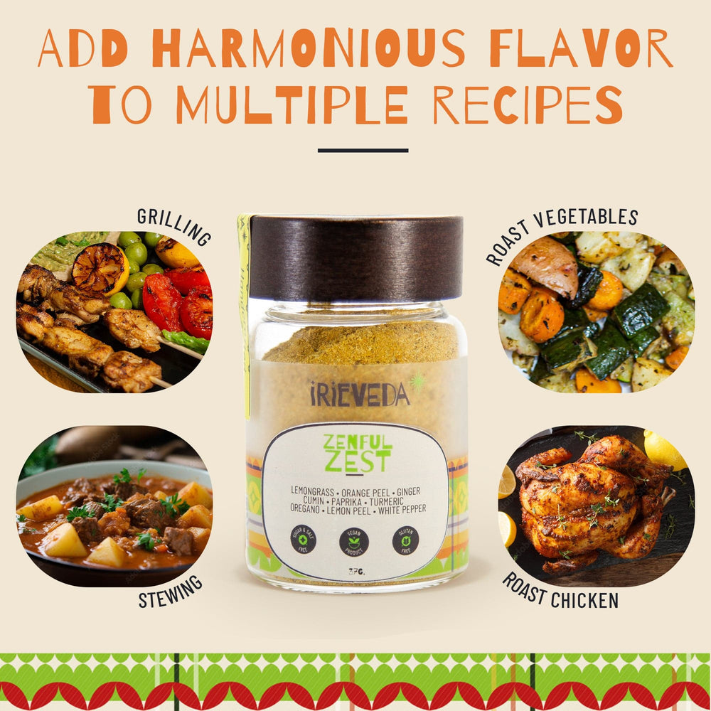 
                      
                        IrieVeda Spice Blends Zesty Blend Zenful Zest fodmap ayurvedic
                      
                    